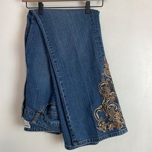 Coldwater Creek Embroidered and Beaded Boot Cut Jeans 14